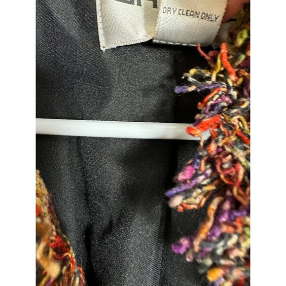 Chico's Size 1 8 Floral Tapestry Jacket Silk Cotton Blend Lined - Picture 4 of 6